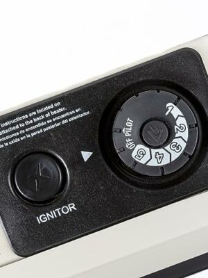 HearthSense Ventless Dual Fuel Infrared Heater, 30,000 BTU, Thermostat Control, Wall/Floor Mount, White