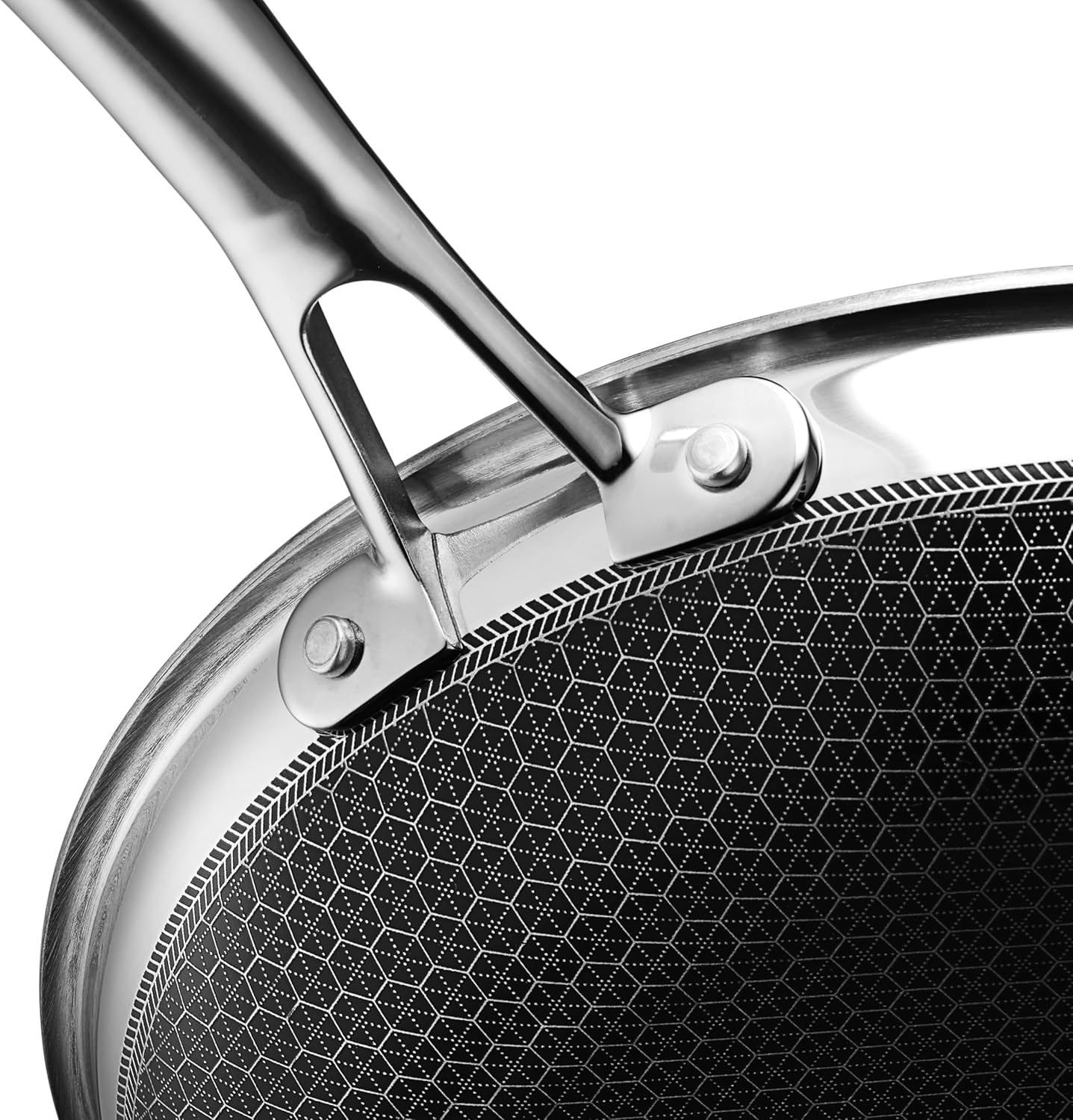 HexClad 10-Inch Hybrid Nonstick Frying Pan, Stainless Steel, Induction & Oven Safe, Stay-Cool Handle, Dishwasher Safe