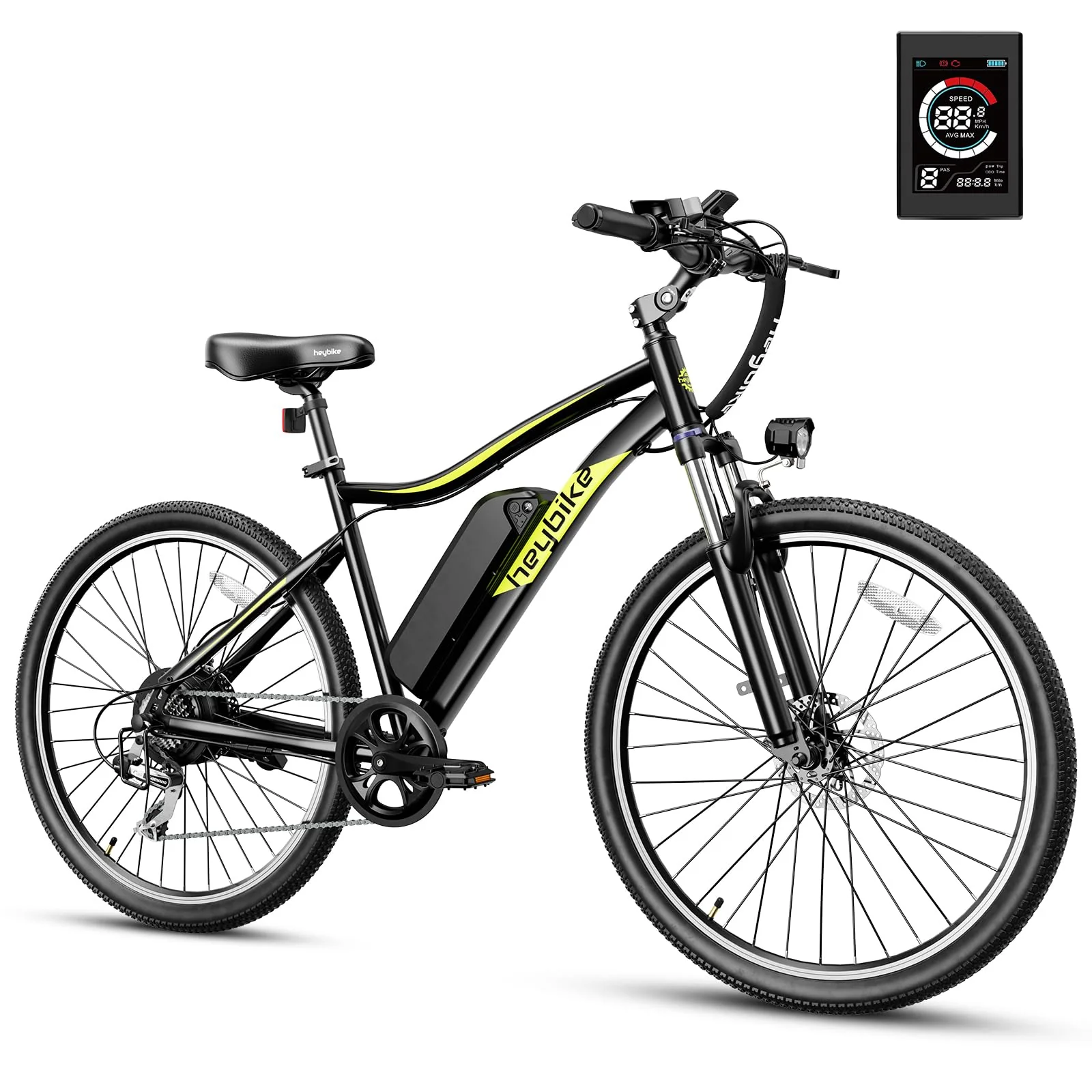 Heybike Race Max 500W Electric Bike for Adults, 48V Battery, 27.5” Tires, 7-Speed, Black