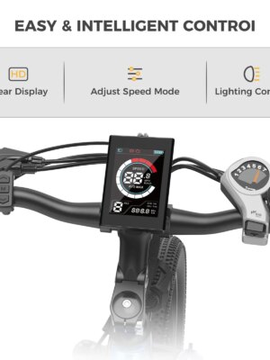 Heybike Race Max 500W Electric Bike for Adults, 48V Battery, 27.5” Tires, 7-Speed, Black