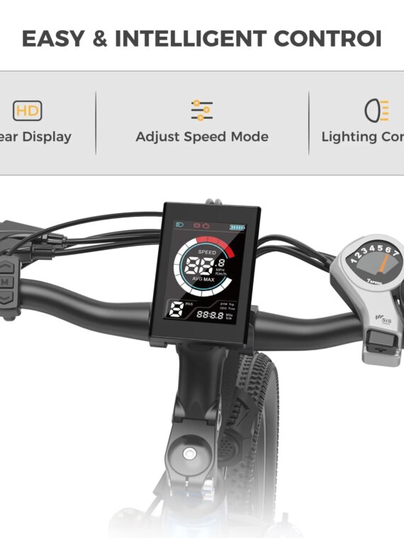 Heybike Race Max 500W Electric Bike for Adults, 48V Battery, 27.5” Tires, 7-Speed, Black