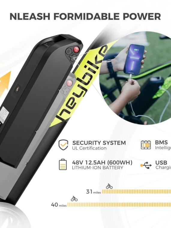 Heybike Race Max 500W Electric Bike for Adults, 48V Battery, 27.5” Tires, 7-Speed, Black