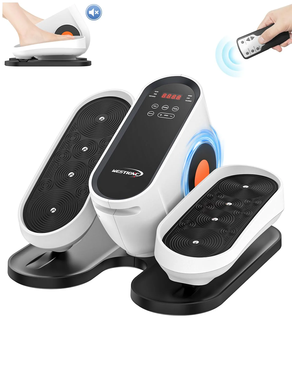 HJDFGSS Under Desk Elliptical Machine with Auto & Manual Modes, Quiet Operation, Non-Slip Pedals, Ideal for Seniors, Home & Office Fitness