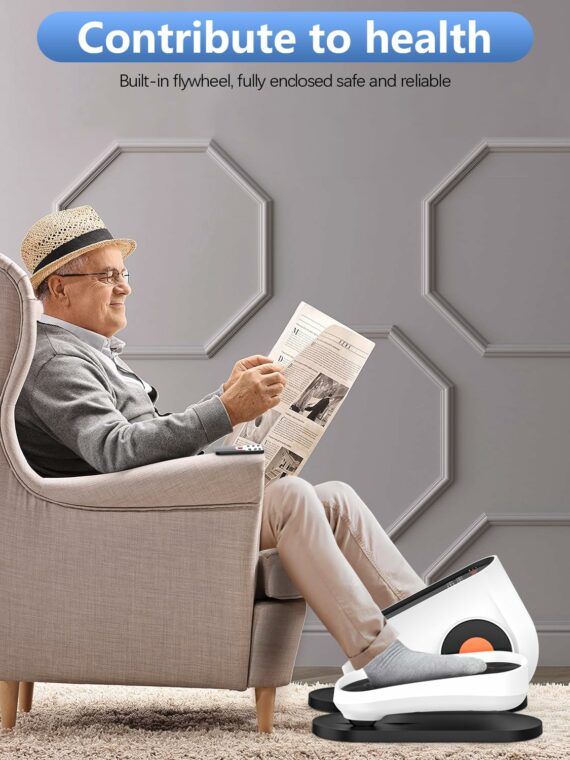 HJDFGSS Under Desk Elliptical Machine with Auto & Manual Modes, Quiet Operation, Non-Slip Pedals, Ideal for Seniors, Home & Office Fitness