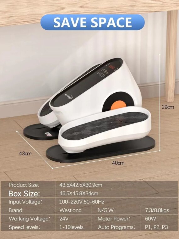 HJDFGSS Under Desk Elliptical Machine with Auto & Manual Modes, Quiet Operation, Non-Slip Pedals, Ideal for Seniors, Home & Office Fitness