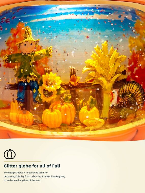 HOLYHOM Santa Claus Candy Shop Snow Globe Lantern with Timer & Music, Christmas Decoration