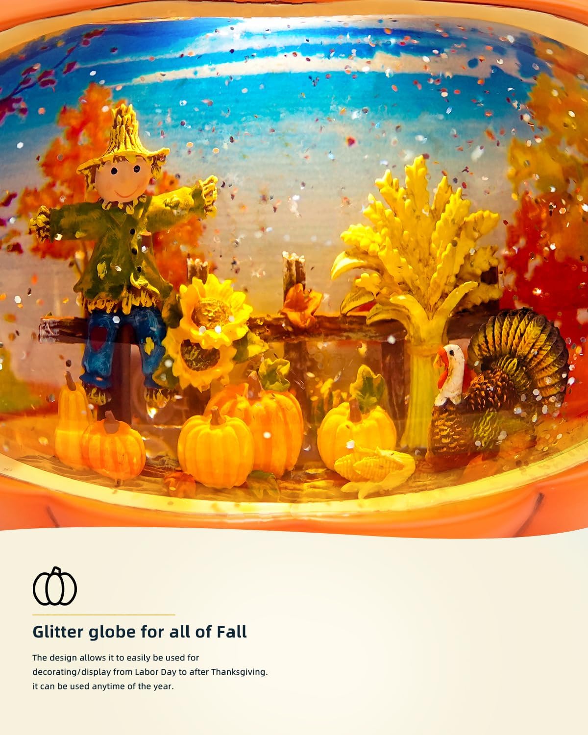 HOLYHOM Santa Claus Candy Shop Snow Globe Lantern with Timer & Music, Christmas Decoration