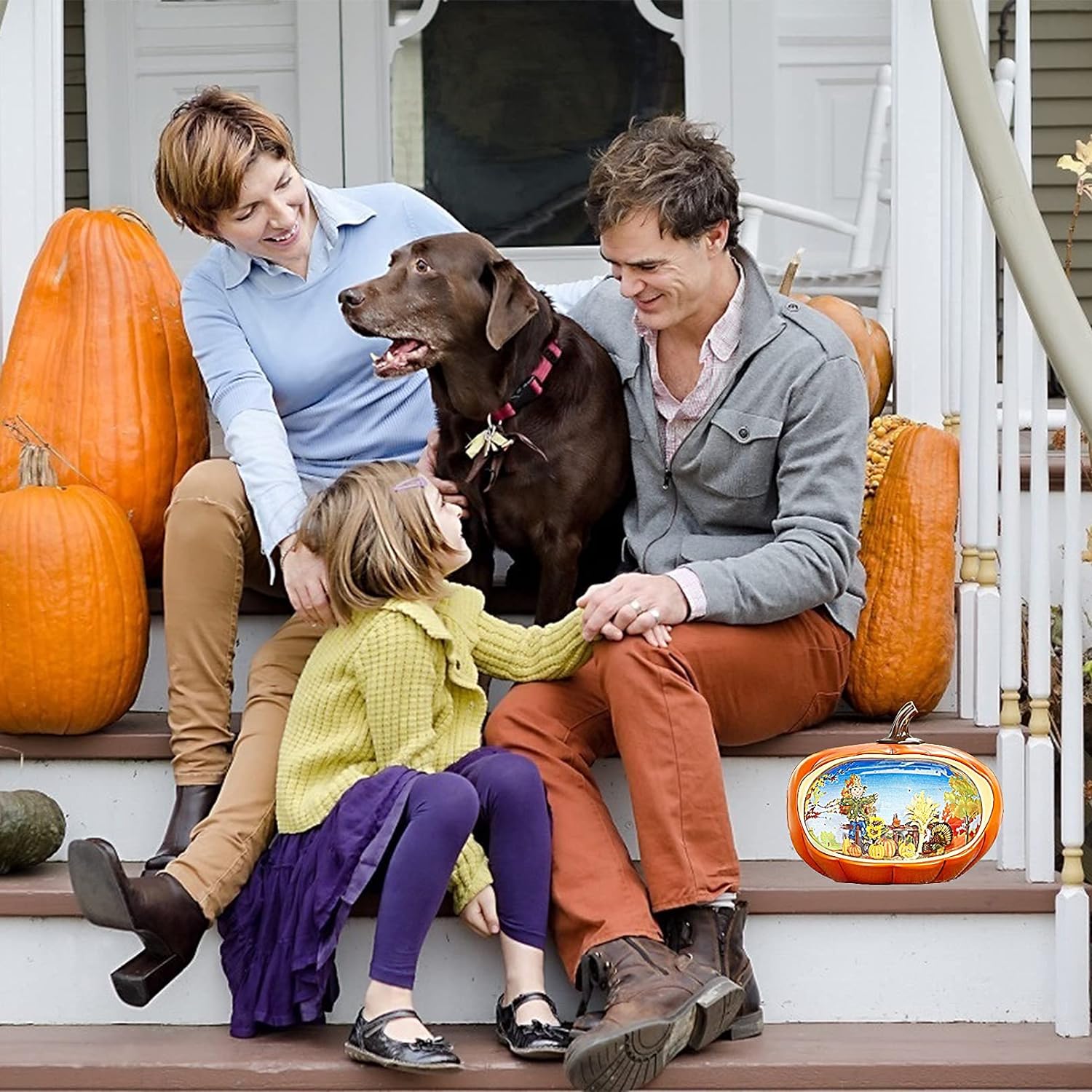 HOLYHOM Santa Claus Candy Shop Snow Globe Lantern with Timer & Music, Christmas Decoration