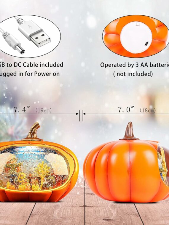 HOLYHOM Santa Claus Candy Shop Snow Globe Lantern with Timer & Music, Christmas Decoration