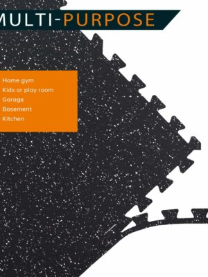 Holymus Exercise Gym Mats 1/2″ Thick, 48 Sq Ft, Non-Slip Rubber & EVA Foam, Interlocking Tiles for Home Gym