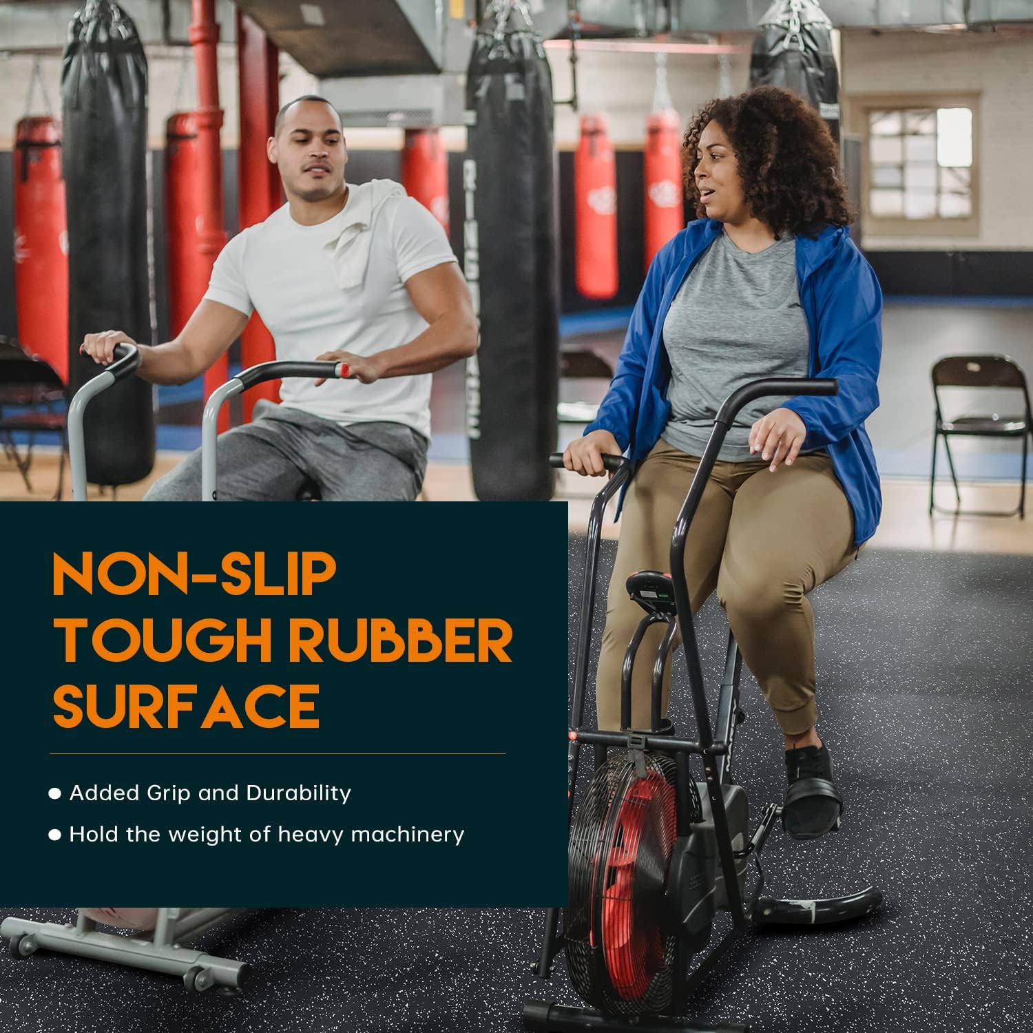 Holymus Exercise Gym Mats 1/2" Thick, 48 Sq Ft, Non-Slip Rubber & EVA Foam, Interlocking Tiles for Home Gym