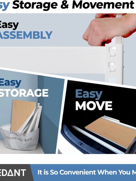 HOMEDANT 5-Tier Adjustable White Metal Shelving Unit, Heavy-Duty & Easy Assembly, Laminated Boards