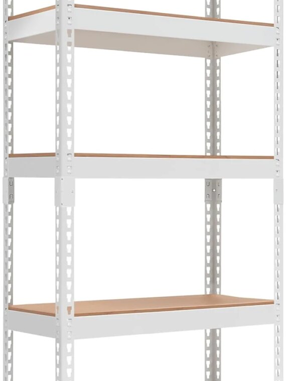 HOMEDANT 5-Tier Adjustable White Metal Shelving Unit, Heavy-Duty & Easy Assembly, Laminated Boards