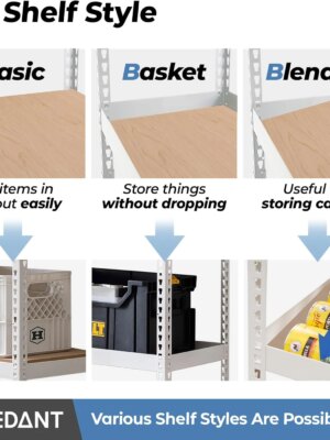 HOMEDANT Adjustable 5-Tier White Metal Shelving Unit, Heavy Duty, Customizable Height, Easy Assembly