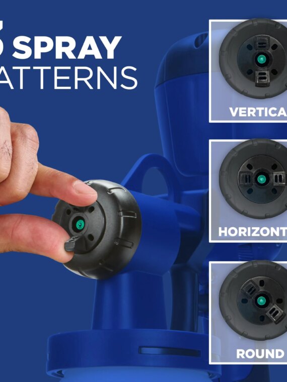 HomeRight Super Finish Max HVLP Paint Sprayer, 450W, Adjustable Spray Patterns, Includes 3 Brass Tips, Ideal for DIY Projects