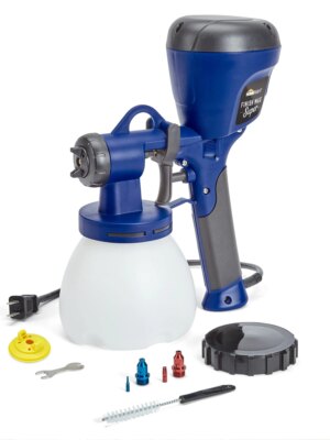 HomeRight Super Finish Max HVLP Paint Sprayer, 450W, Adjustable Spray Patterns, Includes 3 Brass Tips, Ideal for DIY Projects