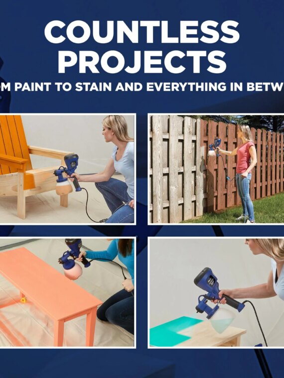 HomeRight Super Finish Max HVLP Paint Sprayer, 450W, Adjustable Spray Patterns, Includes 3 Brass Tips, Ideal for DIY Projects