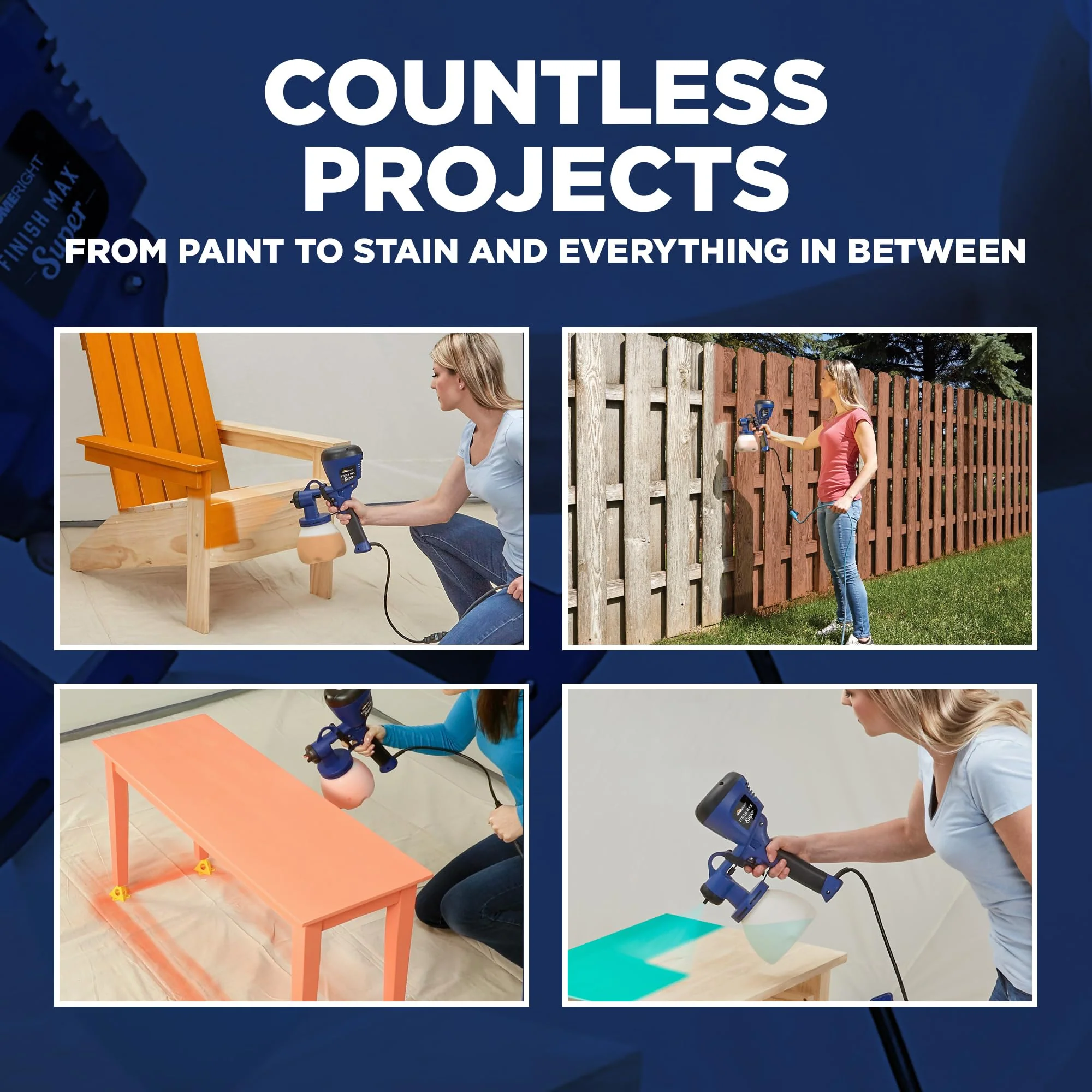 HomeRight Super Finish Max HVLP Paint Sprayer, 450W, Adjustable Spray Patterns, Includes 3 Brass Tips, Ideal for DIY Projects