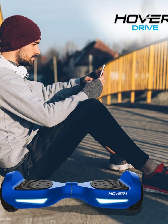 Hover-1 Drive Electric Hoverboard, 7MPH, 6.5" Wheels, LED Lights, UL2272 Certified