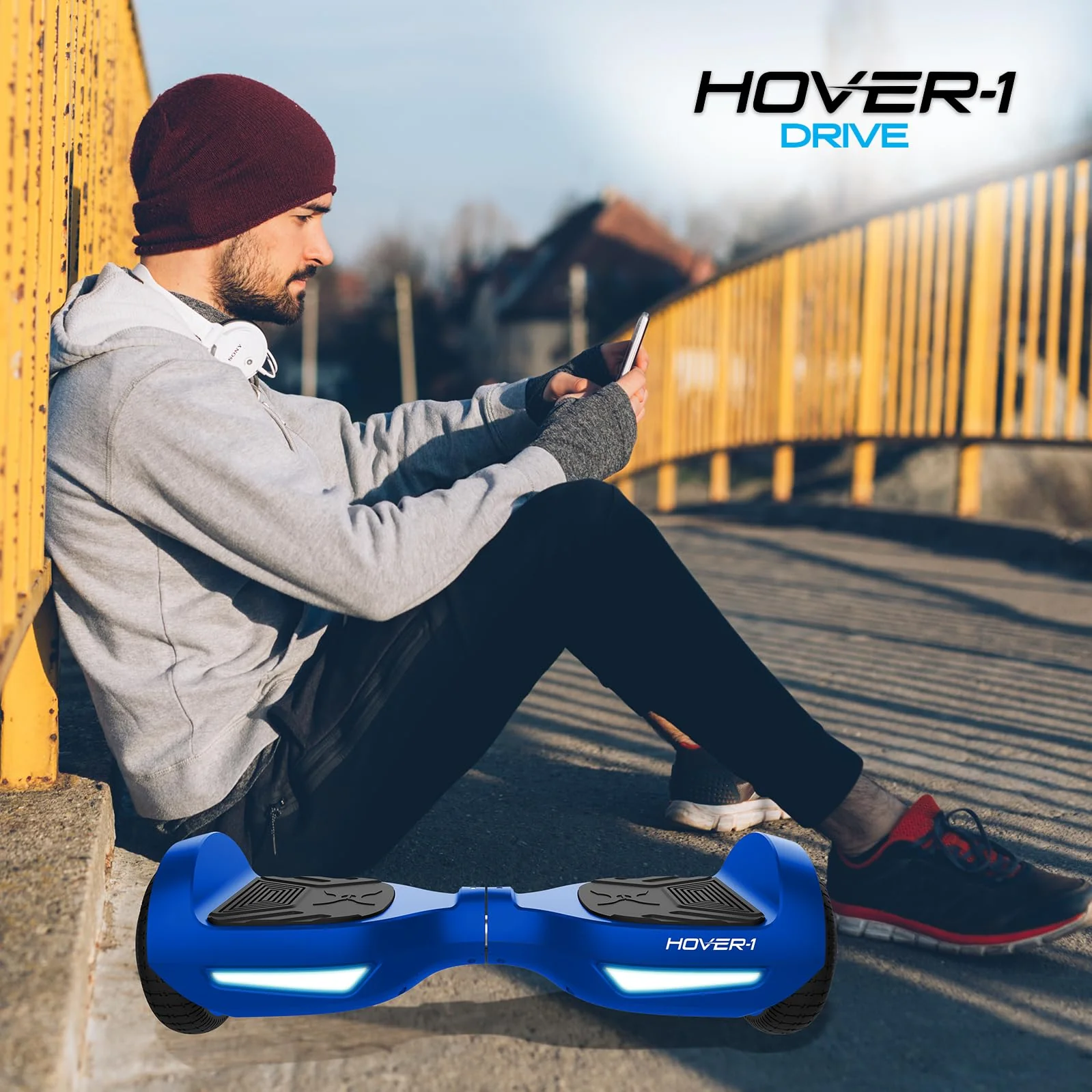 Hover-1 Drive Electric Hoverboard, 7MPH, 6.5" Wheels, LED Lights, UL2272 Certified