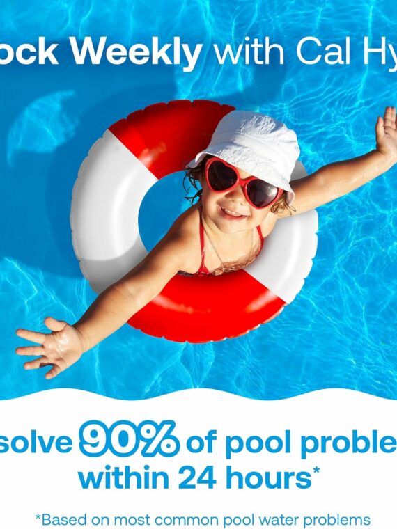 HTH 52037 Pool Shock Treatment, 4-in-1 Fast-Dissolving Cal Hypo Formula, 12 Pack