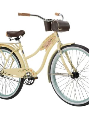 Huffy Panama Jack Women's 26" Beach Cruiser Bike, Steel Frame, Coaster Brakes, Pale Yellow