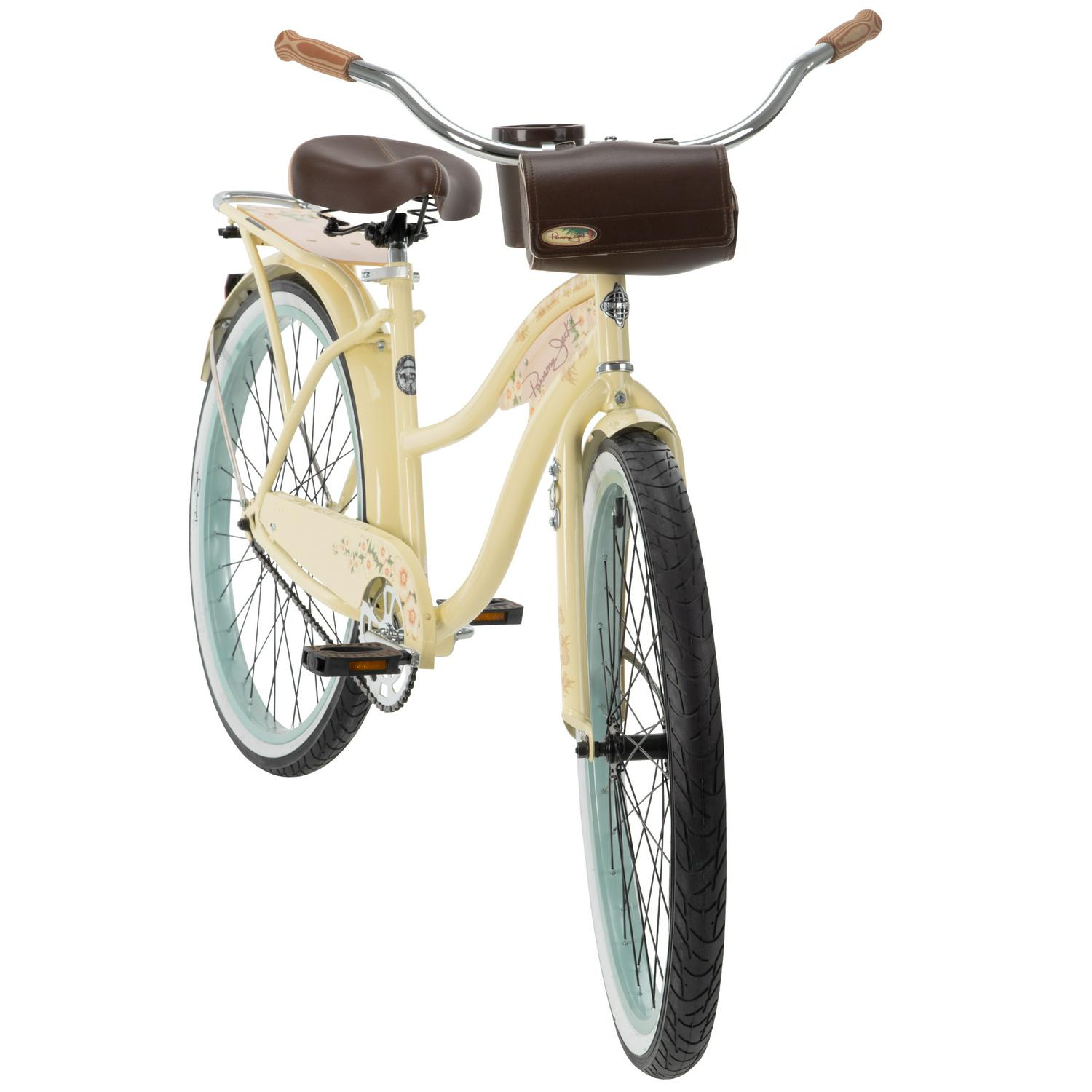 Huffy Panama Jack Women's 26" Beach Cruiser Bike, Steel Frame, Coaster Brakes, Pale Yellow