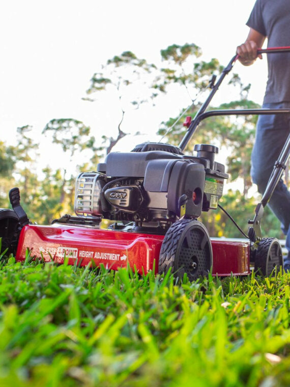 Hyper Tough 20" Gas Push Lawn Mower, 125cc Briggs & Stratton Engine, Steel Deck, Height Adjustable