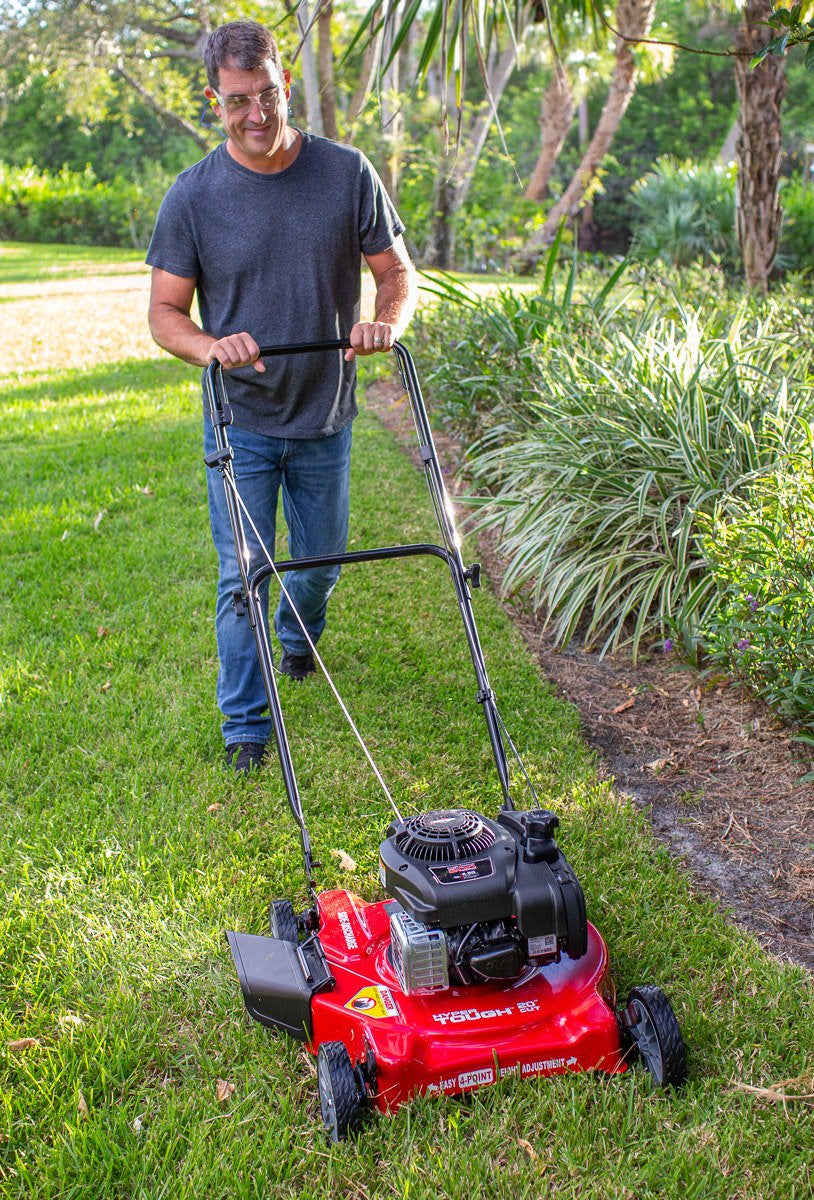 Hyper Tough 20" Gas Push Lawn Mower, 125cc Briggs & Stratton Engine, Steel Deck, Height Adjustable
