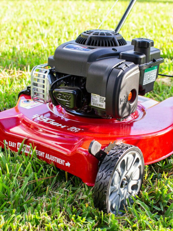 Hyper Tough 20" Gas Push Lawn Mower, 125cc Briggs & Stratton Engine, Steel Deck, Height Adjustable