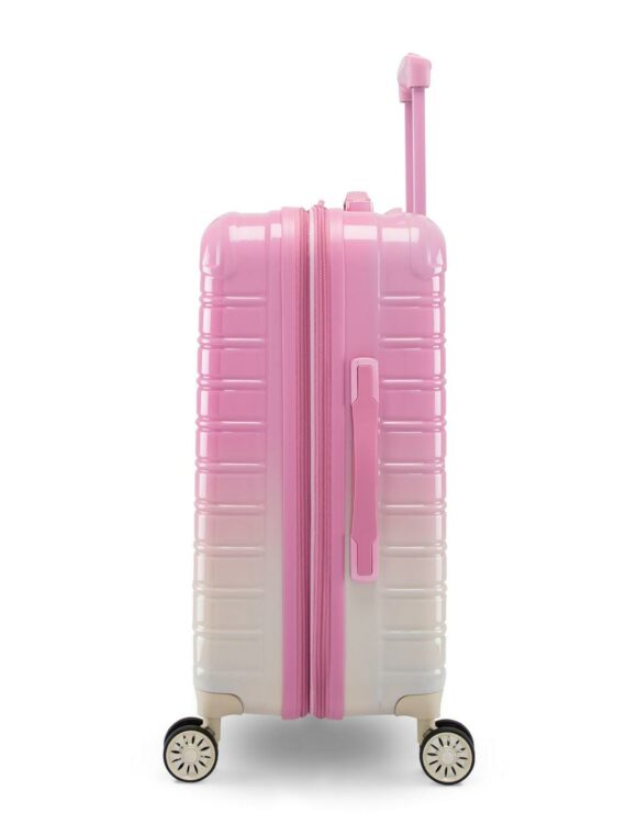 iFLY 20" Hardside Fibertech Carry-on Luggage, Strawberry Lemonade, 360° Wheels, Expandable, ABS/PC Construction