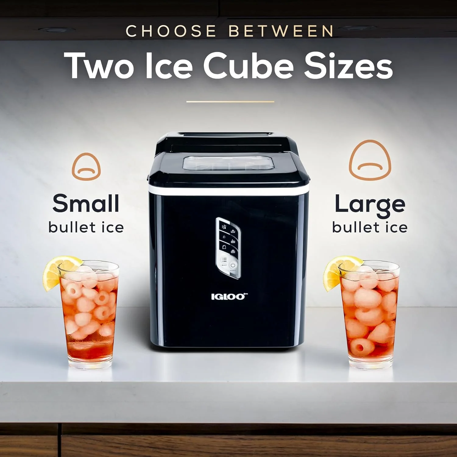 Igloo Automatic Ice Maker, Self-Cleaning, Compact Countertop, 26 lbs/Day, Dual Ice Sizes