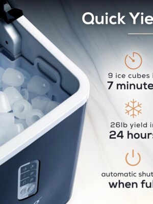 Igloo Automatic Ice Maker, Self-Cleaning, Compact Countertop, 26 lbs/Day, Dual Ice Sizes