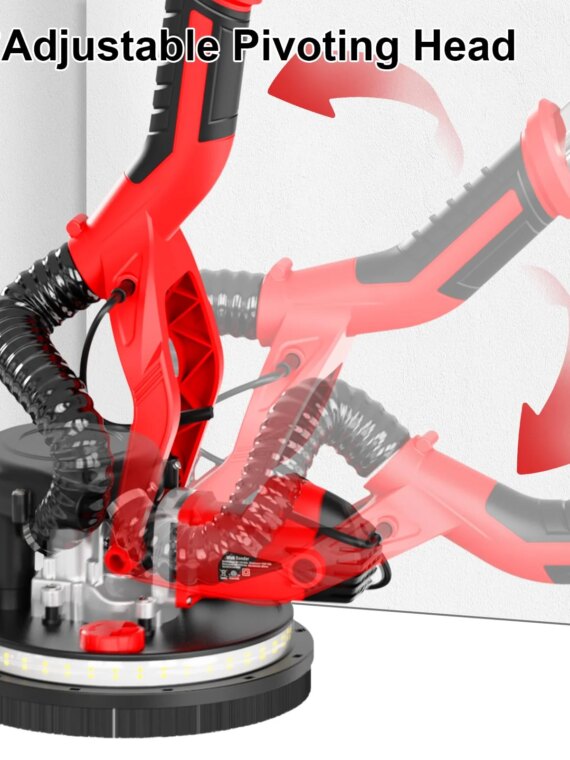 IMQUALI 750W Drywall Sander with 7 Variable Speeds, LED Light, Dust Collection, Folding Handle & Extension Pole