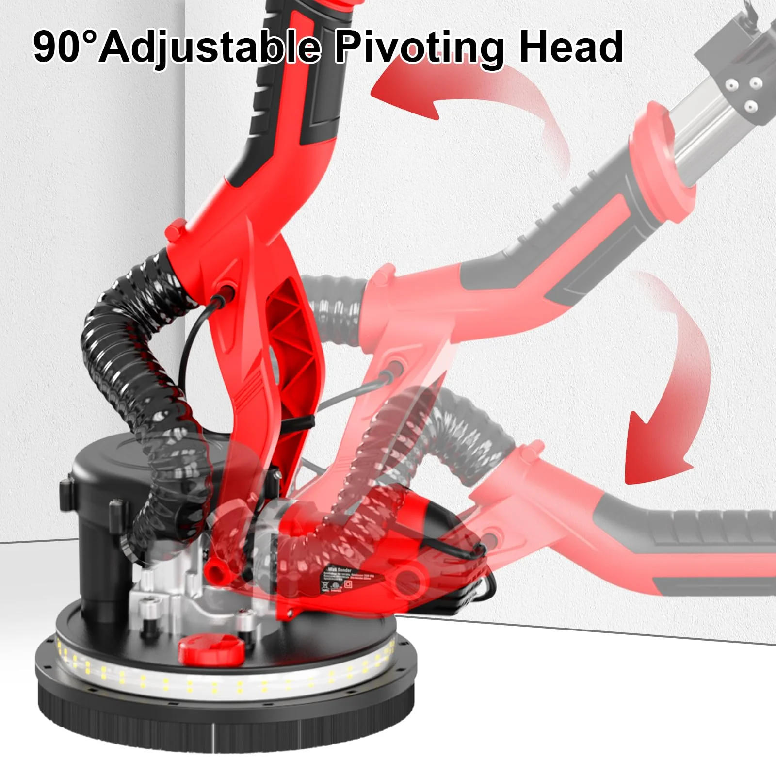 IMQUALI 750W Drywall Sander with 7 Variable Speeds, LED Light, Dust Collection, Folding Handle & Extension Pole