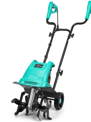 Incwbo 10.5-Amp Electric Garden Tiller, 12-Inch Width, 8-Inch Depth, with Overload Protection