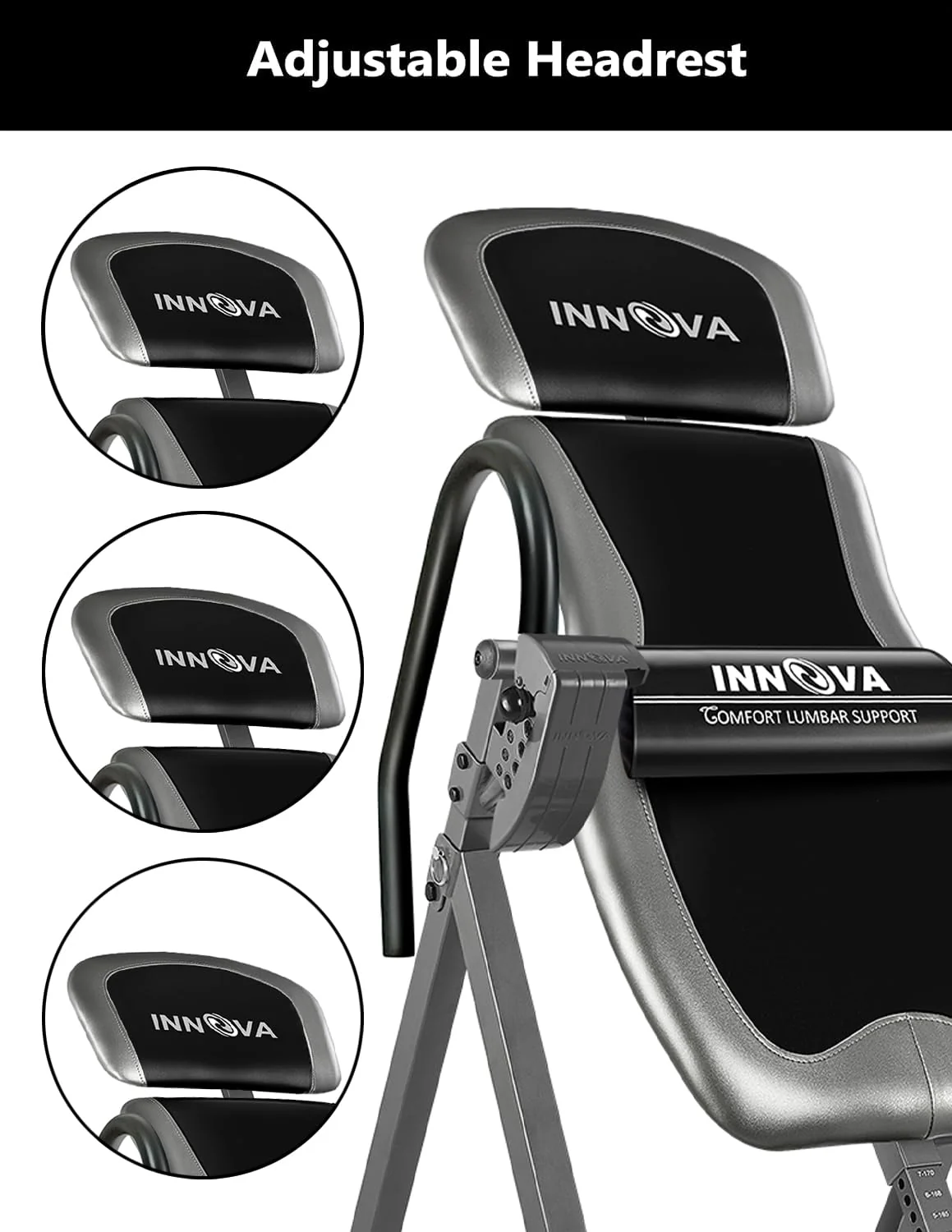 Innova ITX9688 Heavy Duty Inversion Table with Adjustable Headrest & 6-Angle Pin System, Supports Up to 300 lbs