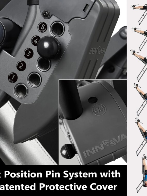 Innova ITX9688 Heavy Duty Inversion Table with Adjustable Headrest & 6-Angle Pin System, Supports Up to 300 lbs