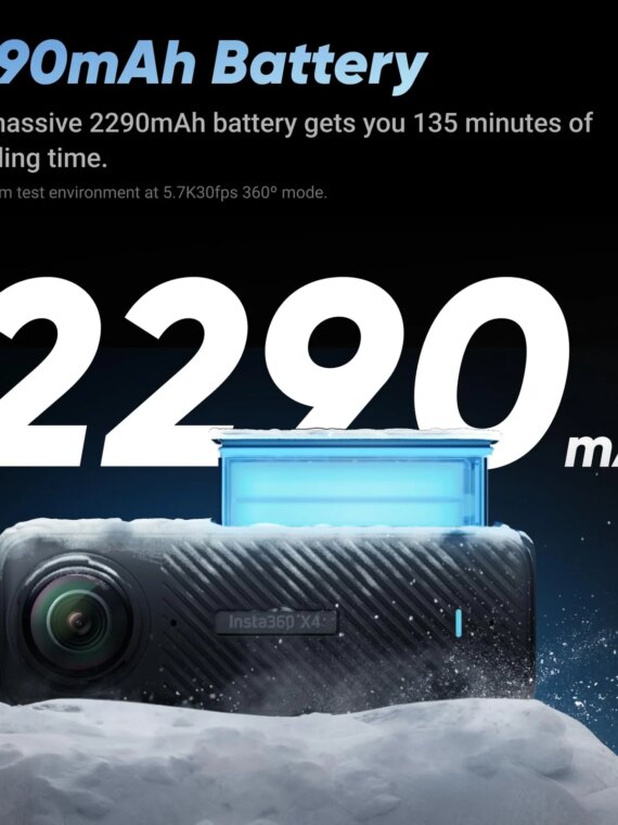 Insta360 8K Waterproof 360 Action Camera with HDR, FlowState Stabilization, and Invisible Selfie Stick Effect
