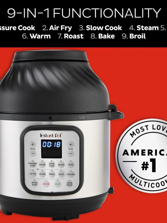 Instant Pot 8 Quart Crisp 9-in-1 Multi-Cooker & Air Fryer, Stainless Steel, Large Capacity