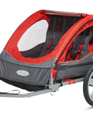 Instep Sync & Take 2 Kids Bike Trailer, Steel Frame, 2-Seater, 16" Tires, Weather Shield