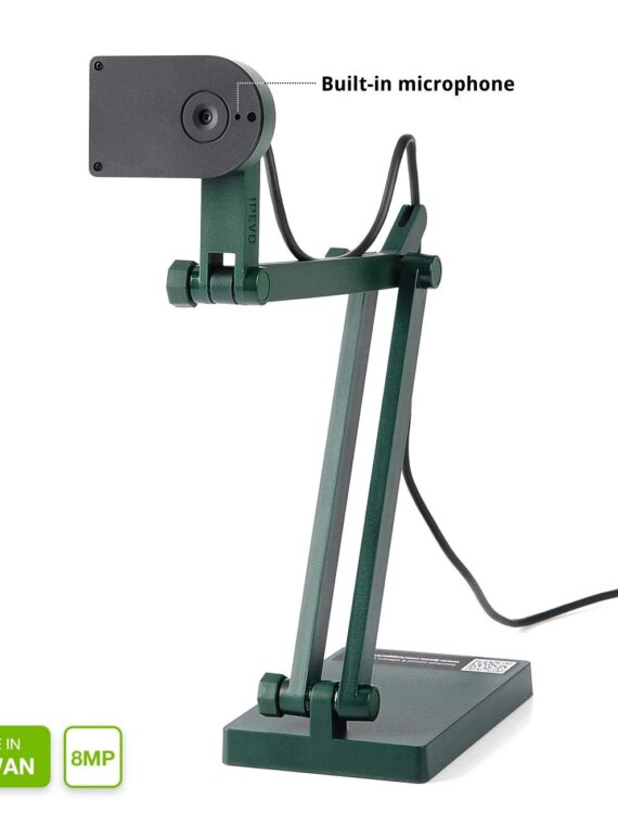 IPEVO V4K 8MP USB Document Camera, Ultra HD, High Frame Rate, Multi-Jointed Stand, Mac/PC/Chromebook Compatible