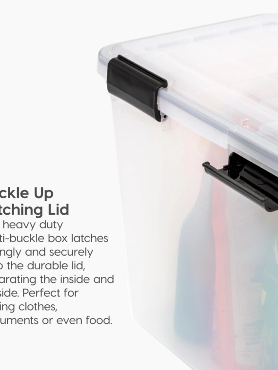 IRIS USA WeatherPro 19 Qt Storage Bins 6 Pack with Lids, Weatherproof Seal, Stackable, BPA-Free