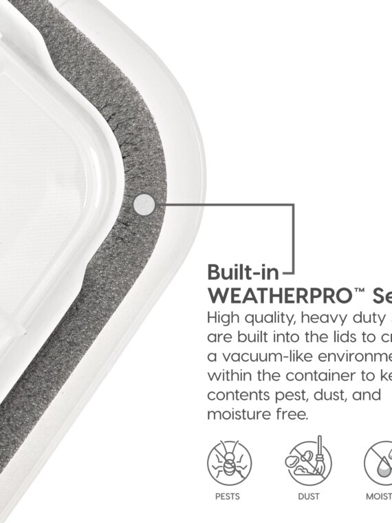 IRIS USA WeatherPro 19 Qt Storage Bins 6 Pack with Lids, Weatherproof, Stackable, BPA-Free