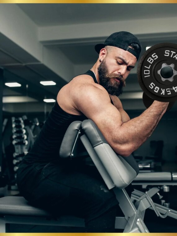 Iron Crush 45LB Olympic Weight Plates 2-Pack, Cast Iron, Durable Hammertone Finish, Easy Grip