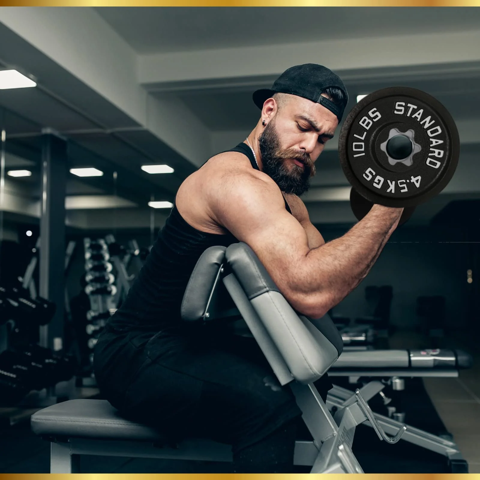 Iron Crush 45LB Olympic Weight Plates 2-Pack, Cast Iron, Durable Hammertone Finish, Easy Grip