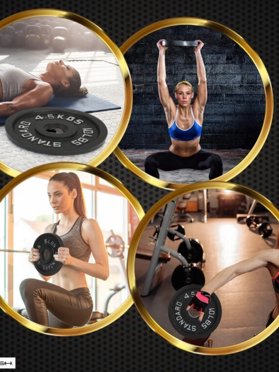 Iron Crush 45LB Olympic Weight Plates 2-Pack, Cast Iron, Durable Hammertone Finish, Easy Grip