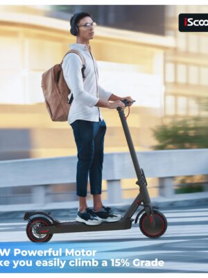 iScooter Foldable Electric Commuter Scooter, 350W Motor, 19mph, 18-Mile Range, Bluetooth App, UL2272 Certified