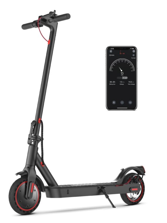 iScooter Foldable Electric Commuter Scooter, 350W Motor, 19mph, 18-Mile Range, Bluetooth App, UL2272 Certified