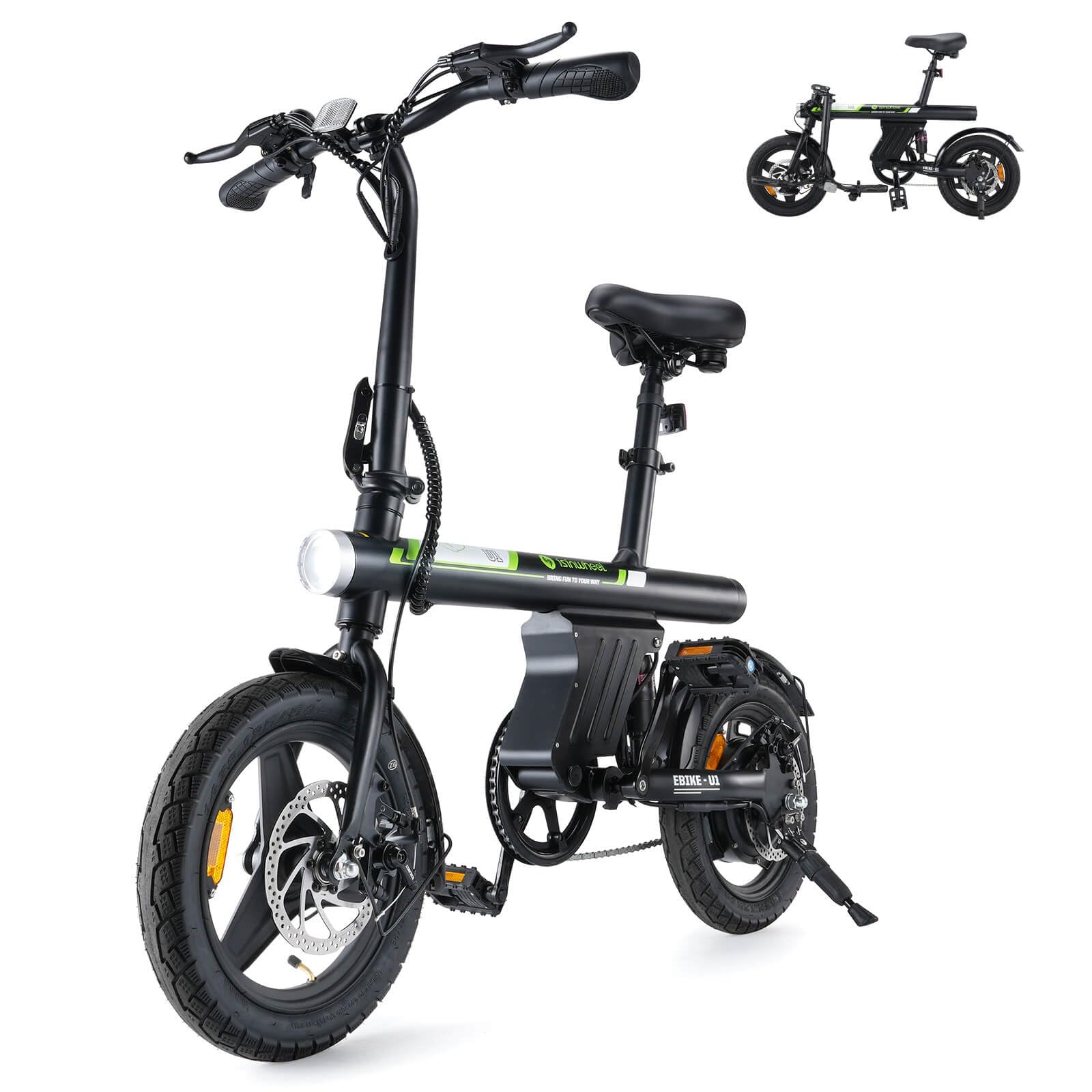 Isinwheel U1 Electric Bike 750W Motor, Foldable, 25 Mile Range, 20 MPH, UL2849 Certified, Dual Disc Brakes